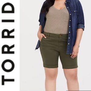 Torrid Olive Green Chino Bermuda Shorts